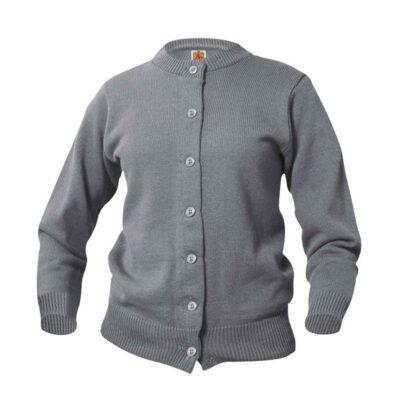 LCC Embroidered Girls Classic Jersey Crew Neck Cardigan