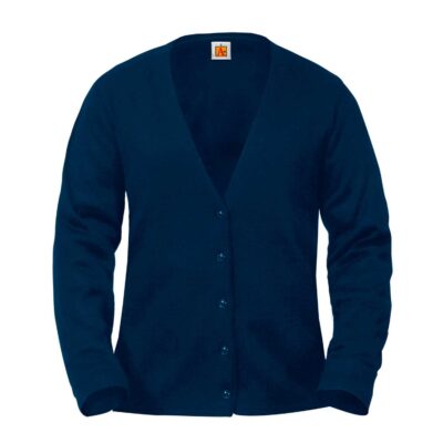 LCC Embroidered Girls Fine-Gauge V-Neck Cardigan
