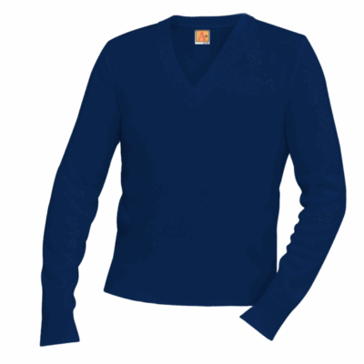 St. Rose Embroidered Unisex Long Sleeve V-neck Sweater