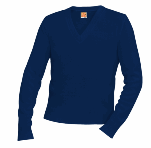 St. Rose Embroidered Unisex Long Sleeve V-neck Sweater