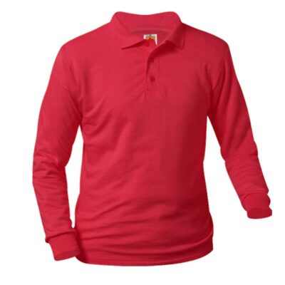 A+ Unisex Long Sleeve Interlock Polo