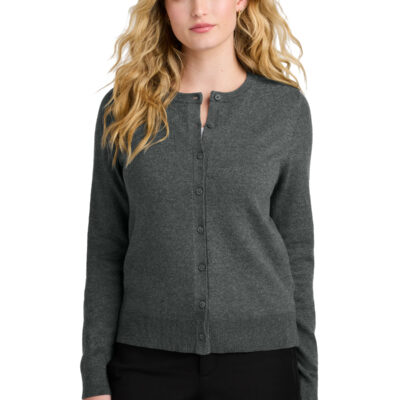 Port Authority® Women's Easy Care Crewneck Cardigan Sweater - 160 "R" LOGO